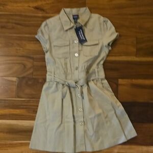 French Toast Tan Casual Kids Dress